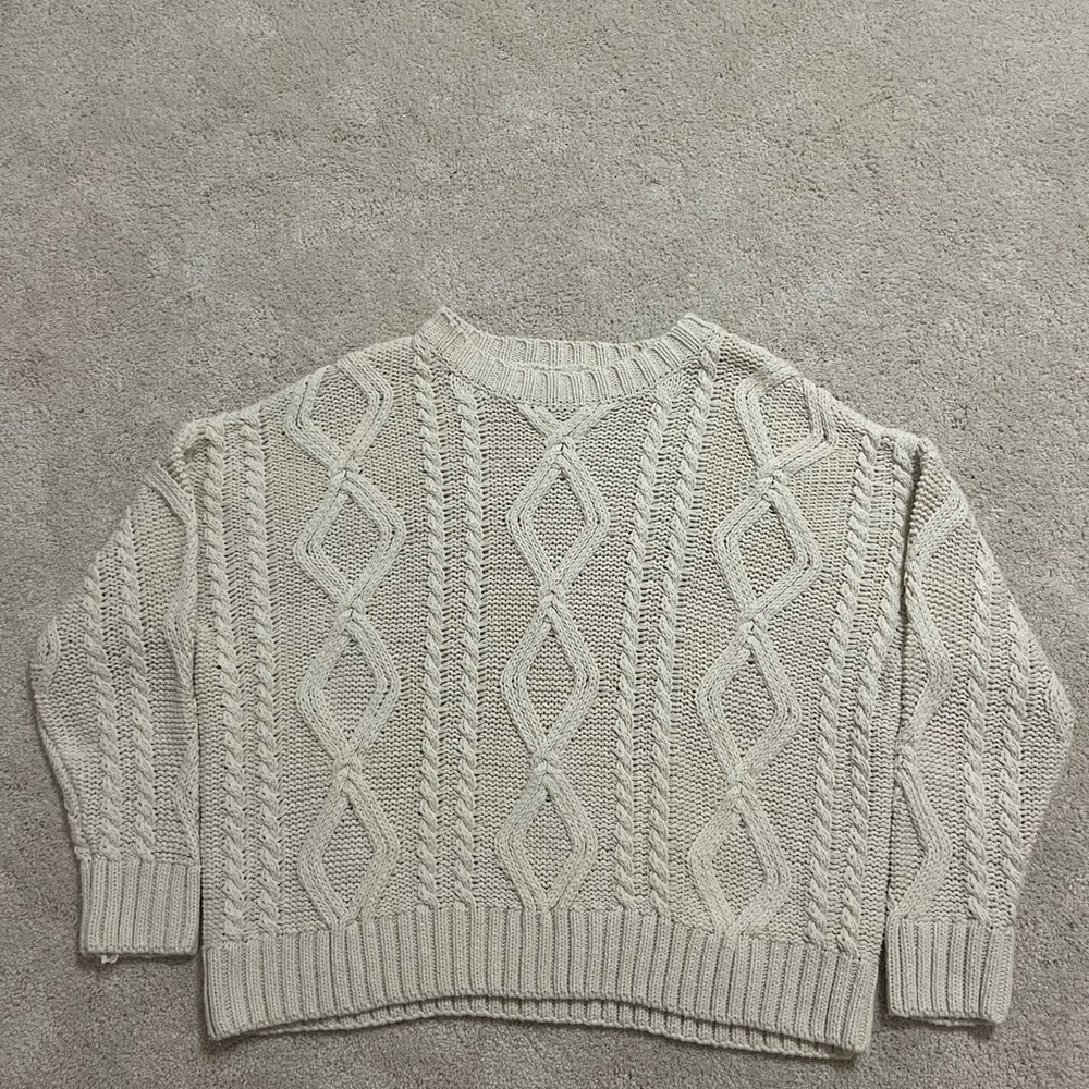 Princess Polly Cable Knit Cream Sweater